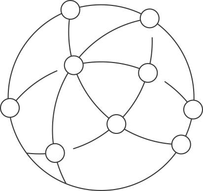 Illustration of a network with dots