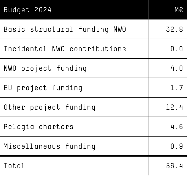 Table with budget of 2024