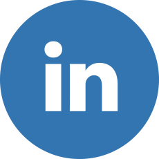 Round button with LinkedIn symbol