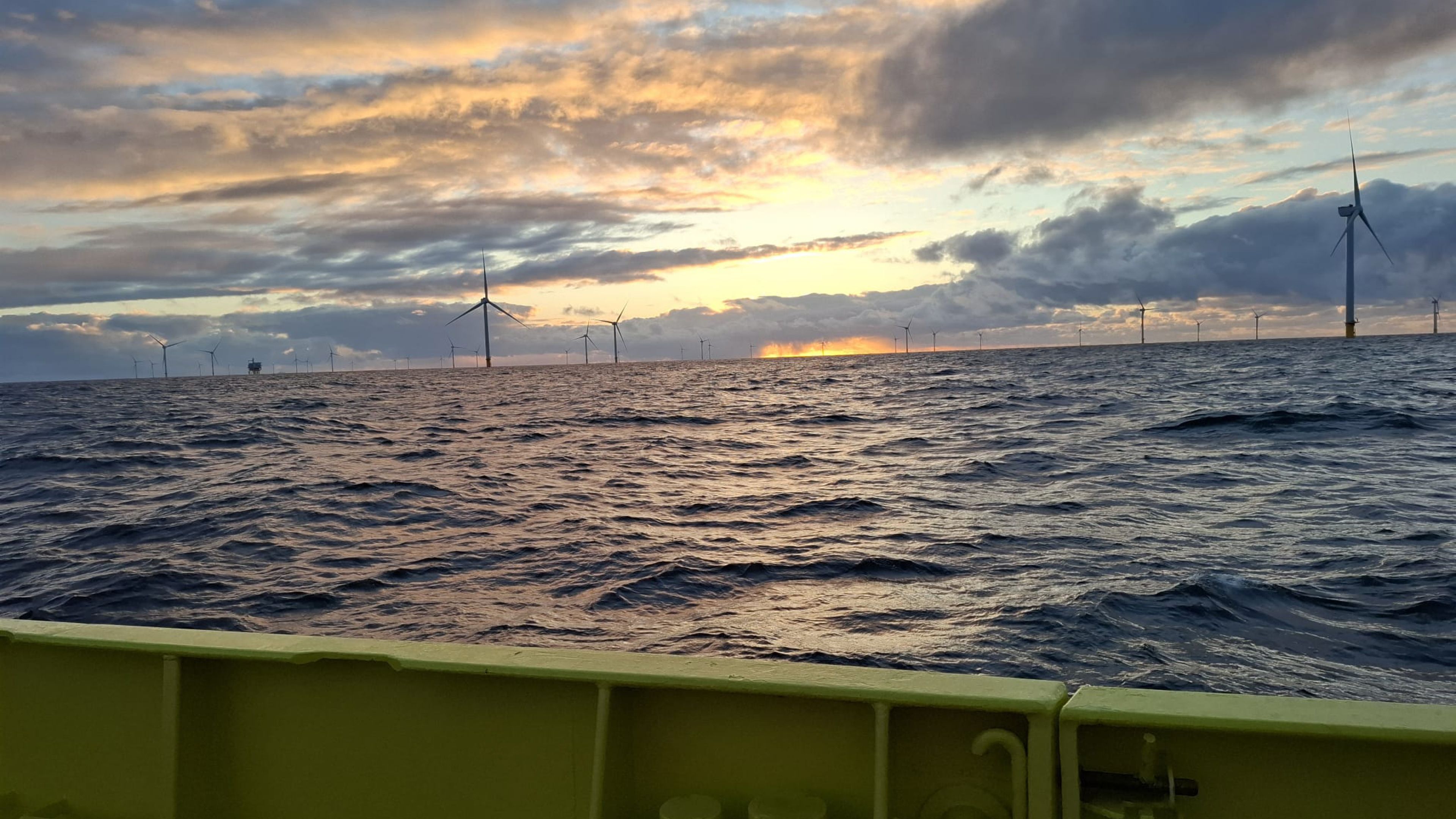 Photo taken on board of a ship during a research cruise on the north sea