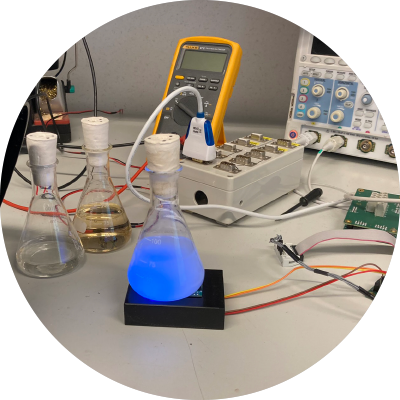 Erlenmeyer flask in lab setting
