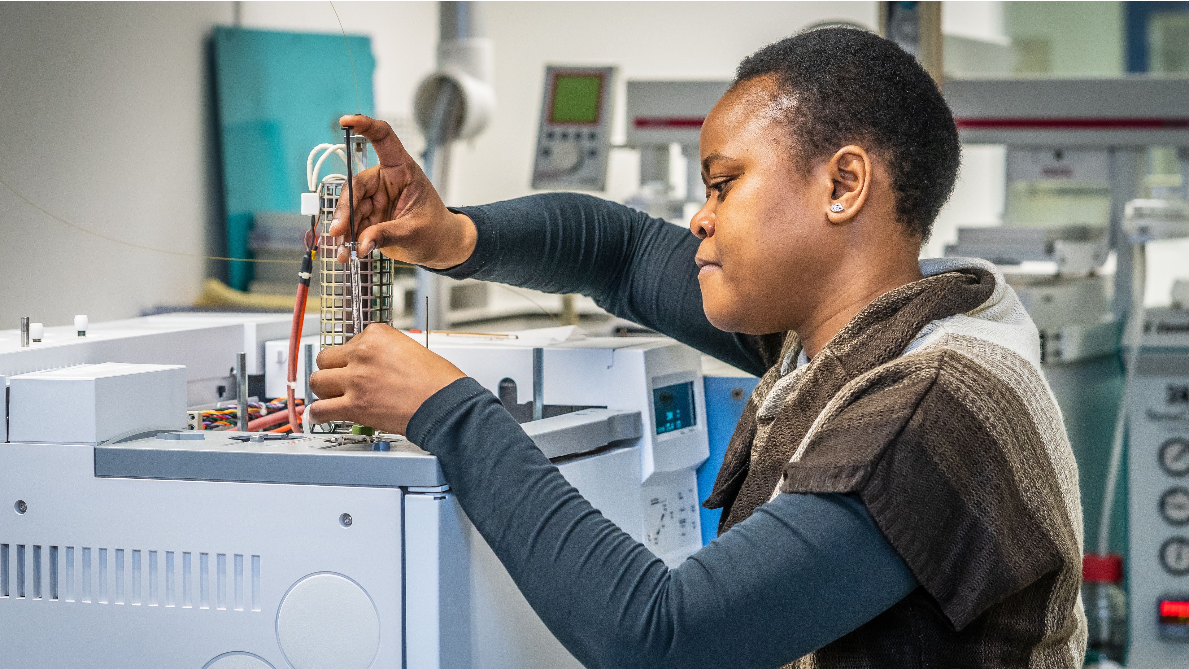 Female scientist in lab setting